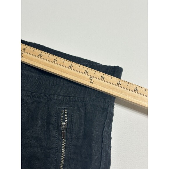Athleta Women’s Cabo Linen Wide Leg Pants Black Size 2 Drawstring - Picture 10 of 13